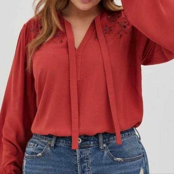 Torrid Challis Beaded Top - Picture 1 of 5